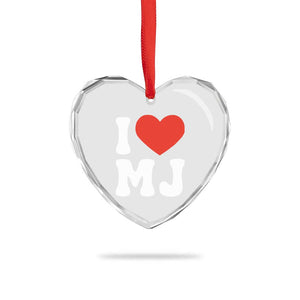 I Heart MJ Classic Graphic Tribute Heart Crystal Glass Ornament Love Pop Legend Iconic Culture Music Fan Favor TS02 Print Your Wear