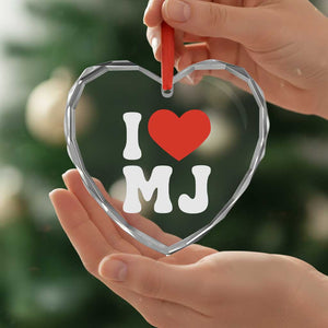 I Heart MJ Classic Graphic Tribute Heart Crystal Glass Ornament Love Pop Legend Iconic Culture Music Fan Favor TS02 Print Your Wear