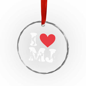 I Heart MJ Dance Silhouette Tribute Crystal Glass Ornament Iconic Pop Culture Famous Dance Poses for Music Legend Fans TS02 Print Your Wear