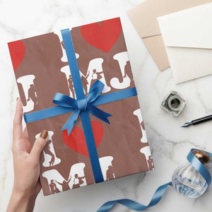I Heart MJ Dance Silhouette Tribute Wrapping Paper Roll Iconic Pop Culture Famous Dance Poses for Music Legend Fans