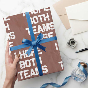 I Hope Both Team Lose Wrapping Paper Roll Funny Game Day Sports Meme TS10 Mocha Print Your Wear