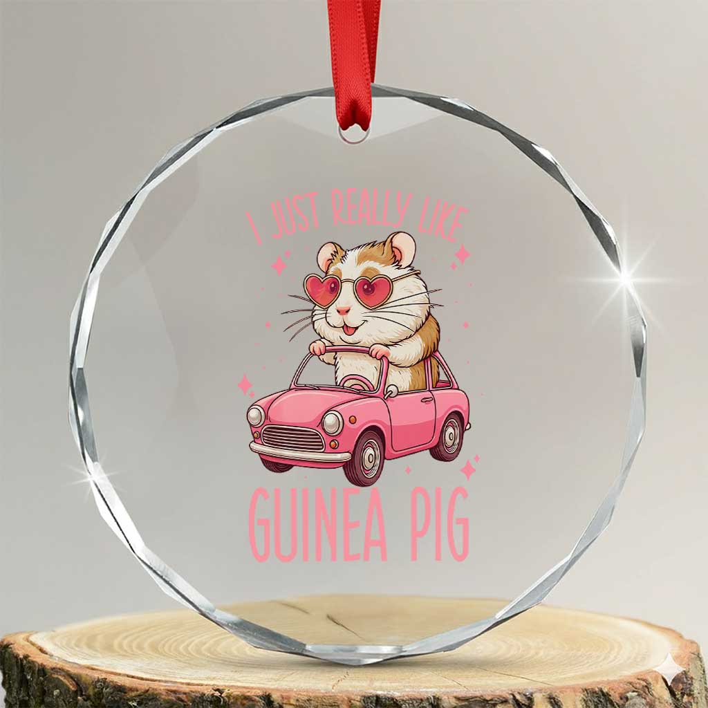 I Just Really Like Guinea Pigs Crystal Glass Ornament Pet Lover Gift For Girl TS12 Transparent Glass 3'' Circle Print Your Wear