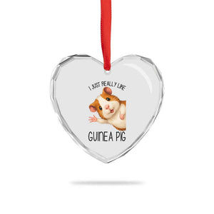 I Just Really Like Guinea Pigs Heart Crystal Glass Ornament Funny Cavy Lover TS12 Print Your Wear