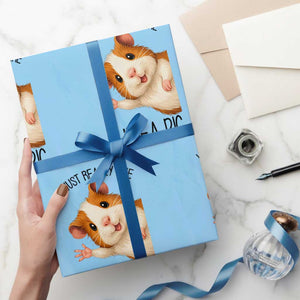 I Just Really Like Guinea Pigs Wrapping Paper Roll Funny Cavy Lover TS12 Light Blue Print Your Wear