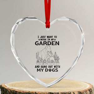 I Just Want To Garden And Hangout With My Dog Heart Crystal Glass Ornament Gardener Gift TS12 Transparent Glass 3'' Heart Print Your Wear