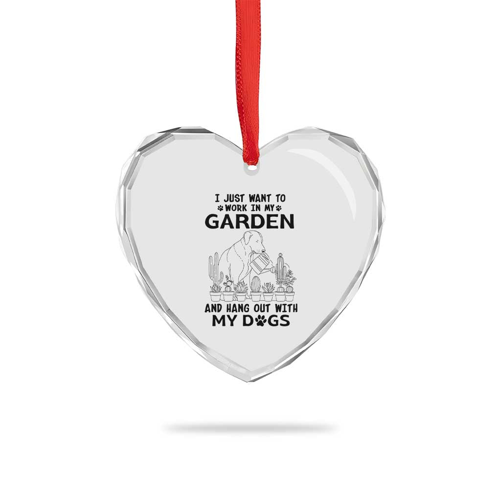 I Just Want To Garden And Hangout With My Dog Heart Crystal Glass Ornament Gardener Gift TS12 Print Your Wear