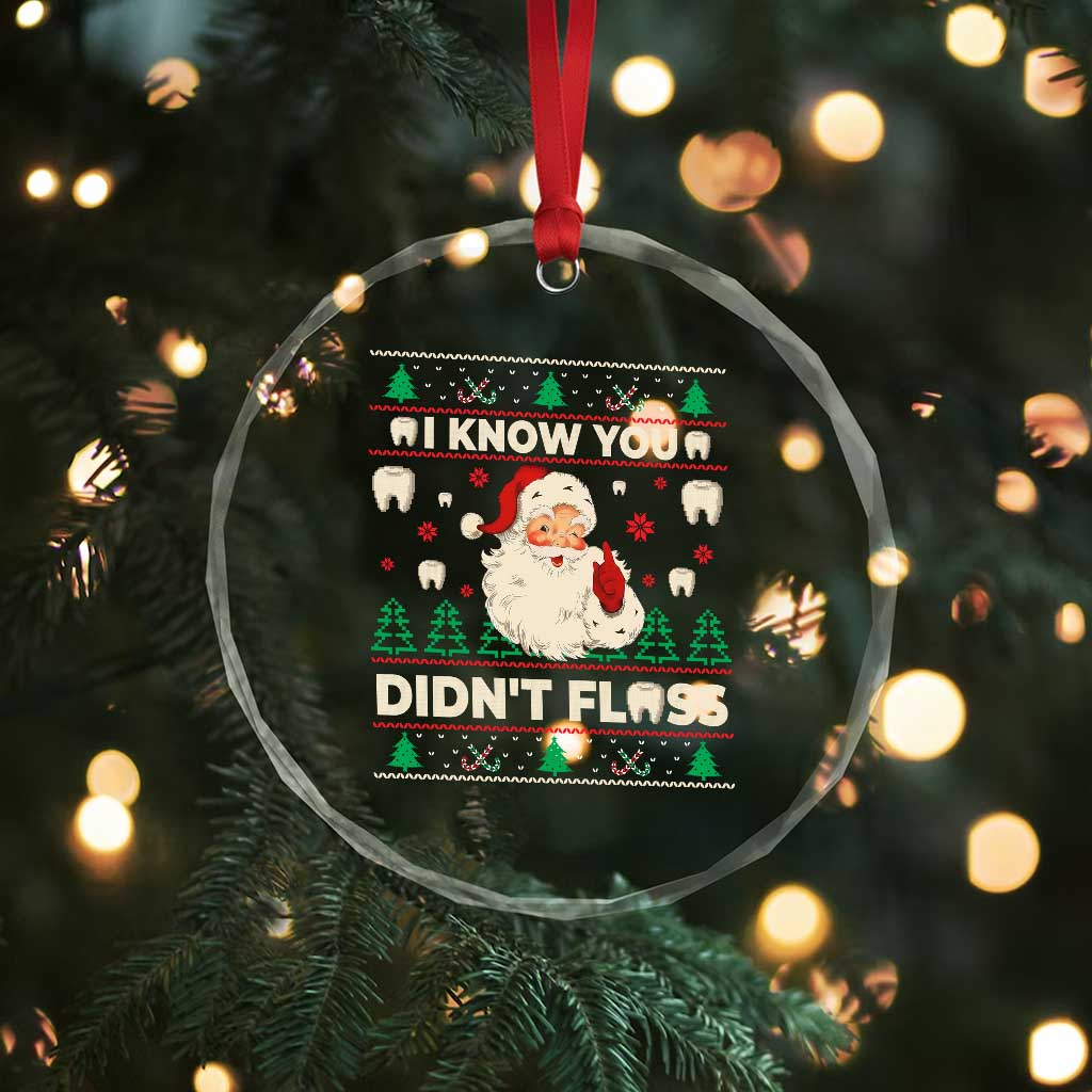 I Know You Didnt Floss Dentist Ugly Christmas Crystal Glass Ornament Funny Santa Dental Hygiene TS10 Print Your Wear