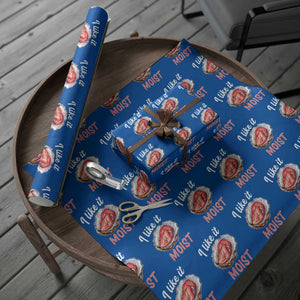 I Like It Moist Oyster Funny Offensive Wrapping Paper Roll Inappropriate Adult Humor TS02 Blue Print Your Wear