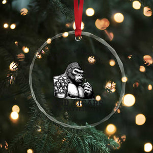 I Like Whiskey and Cigars and Maybe 3 People Crystal Glass Ornament Funny Bigfoot Drinking and Cigarette Anti-Social Humor TS02 Print Your Wear