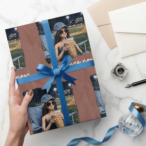 I Live Here Now Funny Doll Face Meme Baseball Lover Wrapping Paper Roll Game Day Reaction Sports Fan Gift TS02 Mocha Print Your Wear