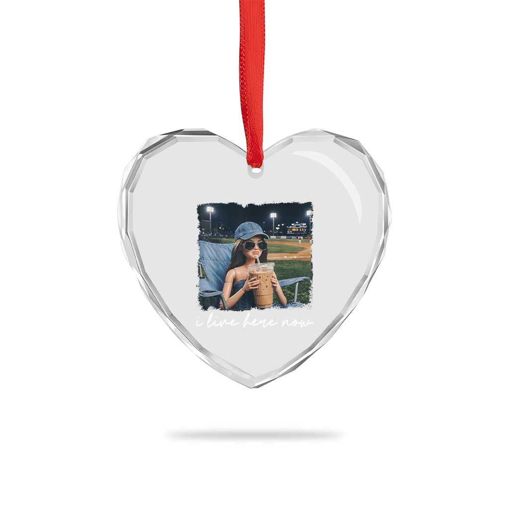 I Live Here Now Funny Doll Face Meme Baseball Lover Heart Crystal Glass Ornament Game Day Reaction Sports Fan Gift TS02 Print Your Wear