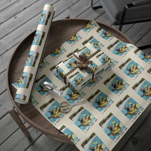 I Live Here Now Raccoon Wrapping Paper Roll Funny Summer Vacation Meme TS14 Beige Print Your Wear