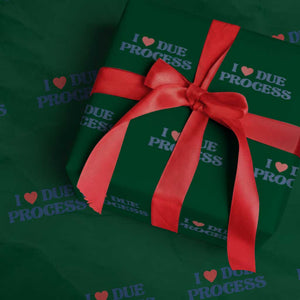 I Love Due Process Wrapping Paper Roll Pro Immigration Immigrants Feed America TS10 Green Print Your Wear