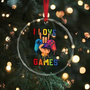 I Love Games Colorful Gamer Controller Gift Crystal Glass Ornament TS12 Print Your Wear