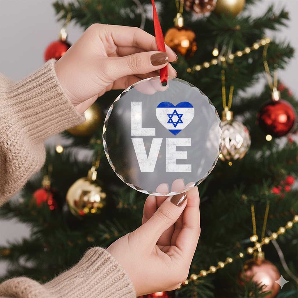 I Love Israel Jewish Gifts Star of David Israeli Crystal Glass Ornament TS11 Print Your Wear