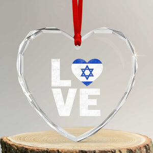 I Love Israel Jewish Gifts Star of David Israeli Heart Crystal Glass Ornament TS11 Transparent Glass 3'' Heart Print Your Wear
