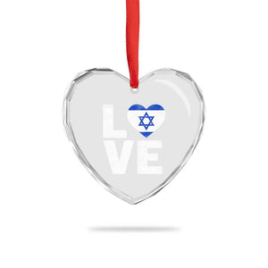 I Love Israel Jewish Gifts Star of David Israeli Heart Crystal Glass Ornament TS11 Print Your Wear
