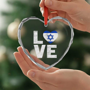 I Love Israel Jewish Gifts Star of David Israeli Heart Crystal Glass Ornament TS11 Print Your Wear