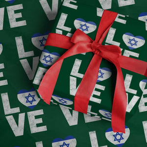 I Love Israel Jewish Gifts Star of David Israeli Wrapping Paper Roll TS11 Green Print Your Wear