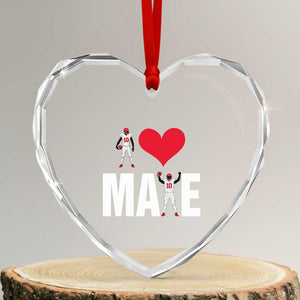 I Love Maye Red Heart Heart Crystal Glass Ornament Football Fan Celebration TS02 Transparent Glass 3'' Heart Print Your Wear