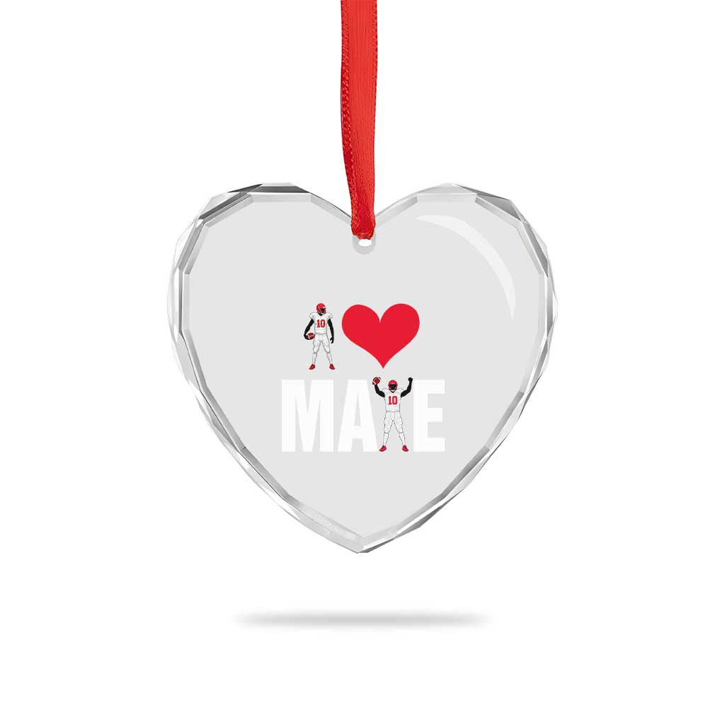 I Love Maye Red Heart Heart Crystal Glass Ornament Football Fan Celebration TS02 Print Your Wear