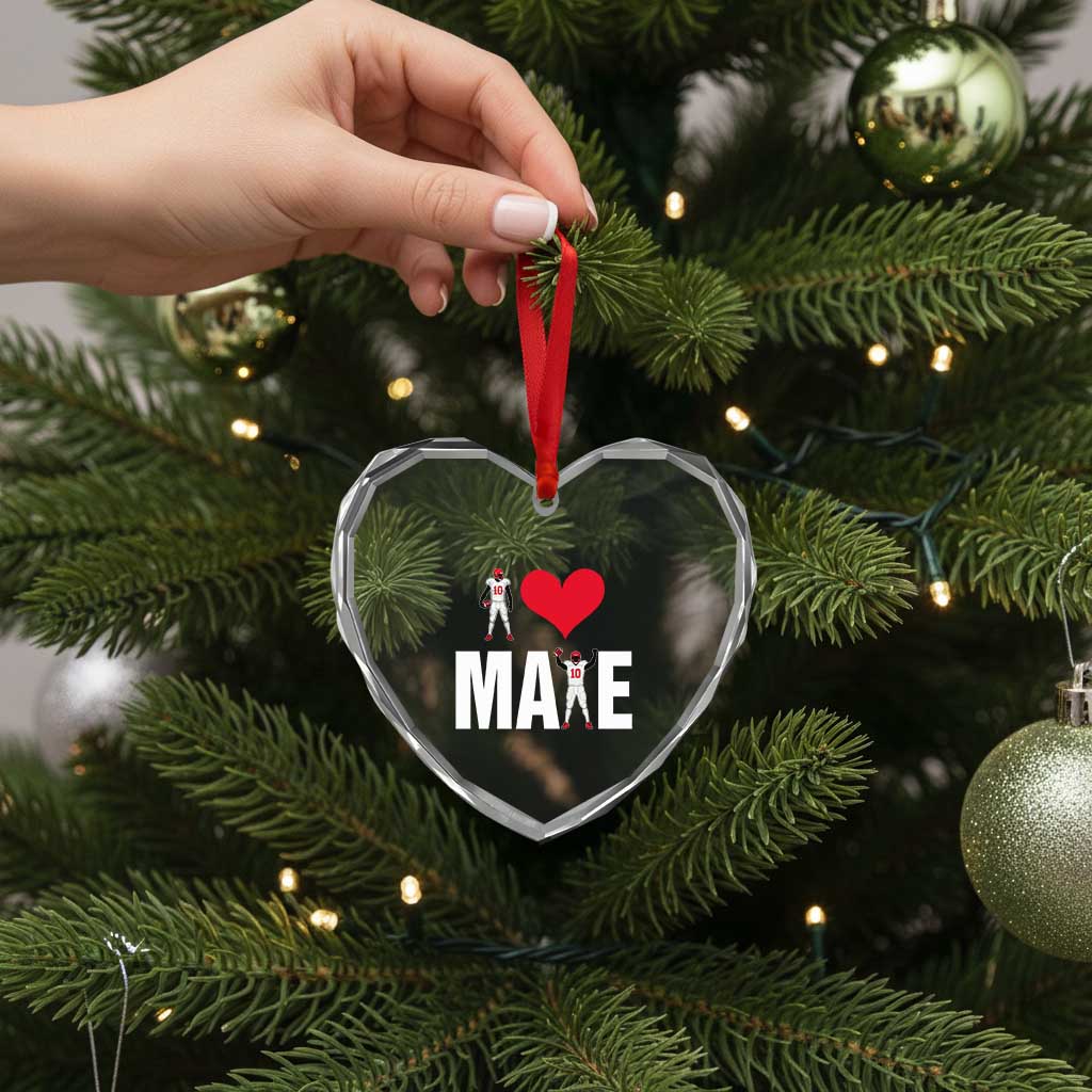 I Love Maye Red Heart Heart Crystal Glass Ornament Football Fan Celebration TS02 Print Your Wear