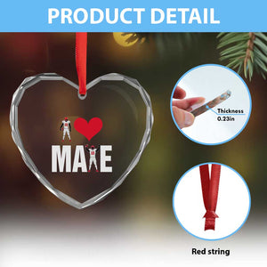 I Love Maye Red Heart Heart Crystal Glass Ornament Football Fan Celebration TS02 Print Your Wear