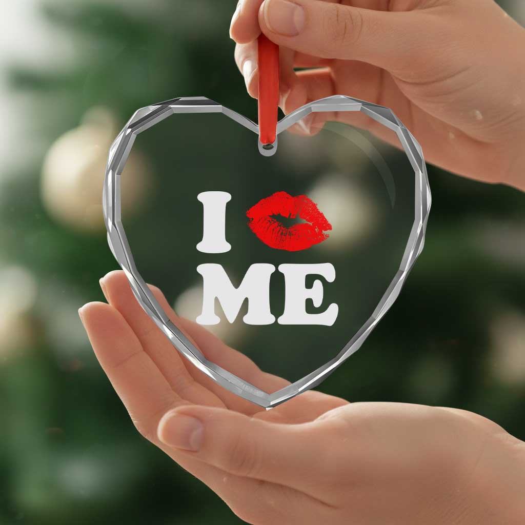 I Love ME Heart Crystal Glass Ornament Sexy Lips Red Lipstick Kiss Self Love TS10 Print Your Wear