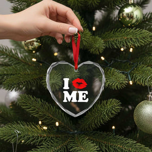 I Love ME Heart Crystal Glass Ornament Sexy Lips Red Lipstick Kiss Self Love TS10 Print Your Wear