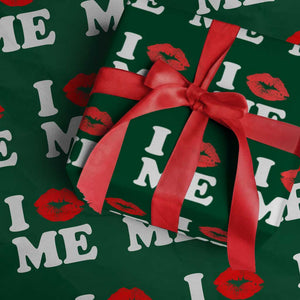 I Love ME Wrapping Paper Roll Sexy Lips Red Lipstick Kiss Self Love TS10 Green Print Your Wear