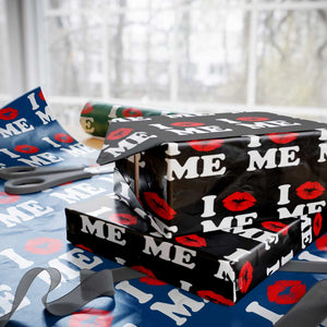 I Love ME Wrapping Paper Roll Sexy Lips Red Lipstick Kiss Self Love TS10 Black Print Your Wear