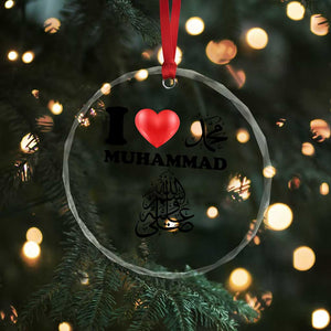 I Love Muhammad Crystal Glass Ornament Musliam Identity Faith Peace Pride Islamic Calligraphy TS02 Print Your Wear