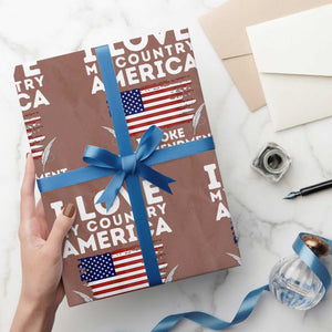 I Love My Country Invoke 25th Amendment Wrapping Paper Roll Distressed Flag Patriotic Political Satire TS02 Mocha Print Your Wear
