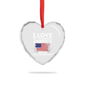 I Love My Country Invoke 25th Amendment Heart Crystal Glass Ornament Distressed Flag Patriotic Political Satire TS02 Print Your Wear