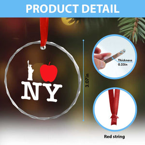 I Love NY Crystal Glass Ornament New York Lover Travel Gift TS10 Print Your Wear