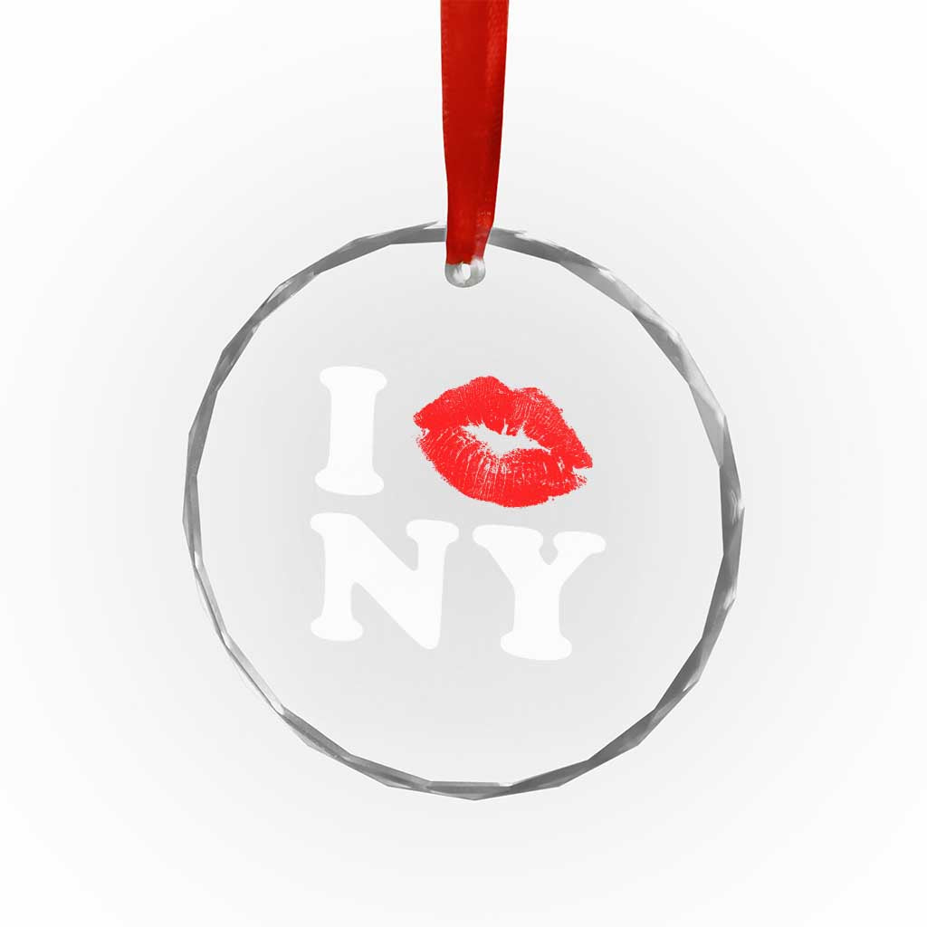 I Love NY Crystal Glass Ornament Sexy Lips Red Lipstick Kiss New York Lover Travel Gift TS10 Print Your Wear
