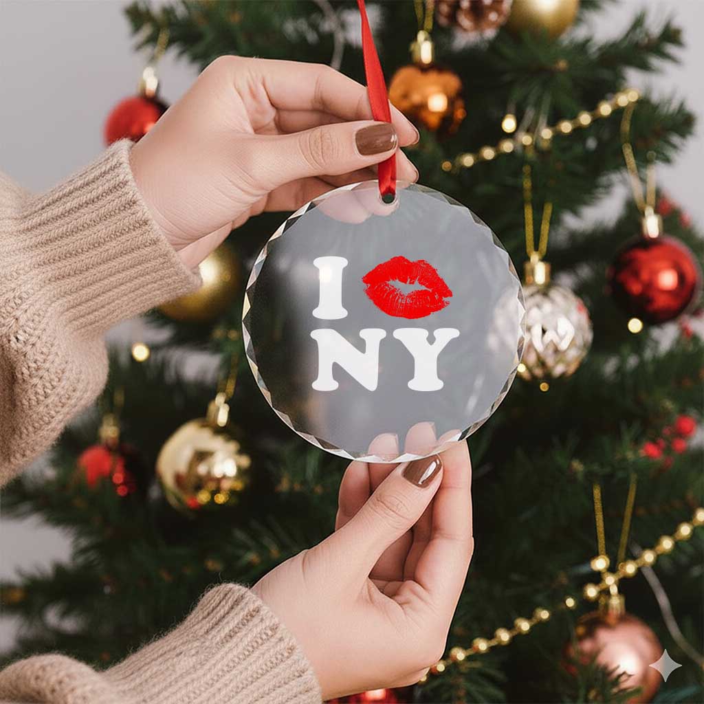 I Love NY Crystal Glass Ornament Sexy Lips Red Lipstick Kiss New York Lover Travel Gift TS10 Print Your Wear