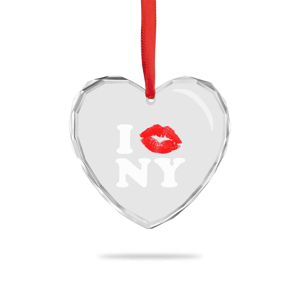 I Love NY Heart Crystal Glass Ornament Sexy Lips Red Lipstick Kiss New York Lover Travel Gift TS10 Print Your Wear