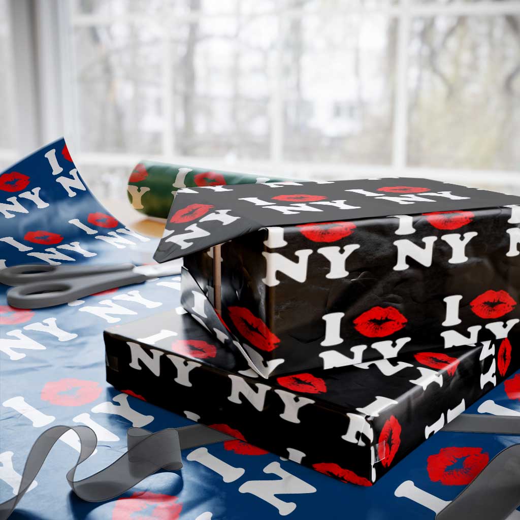 I Love NY Wrapping Paper Roll Sexy Lips Red Lipstick Kiss New York Lover Travel Gift TS10 Black Print Your Wear