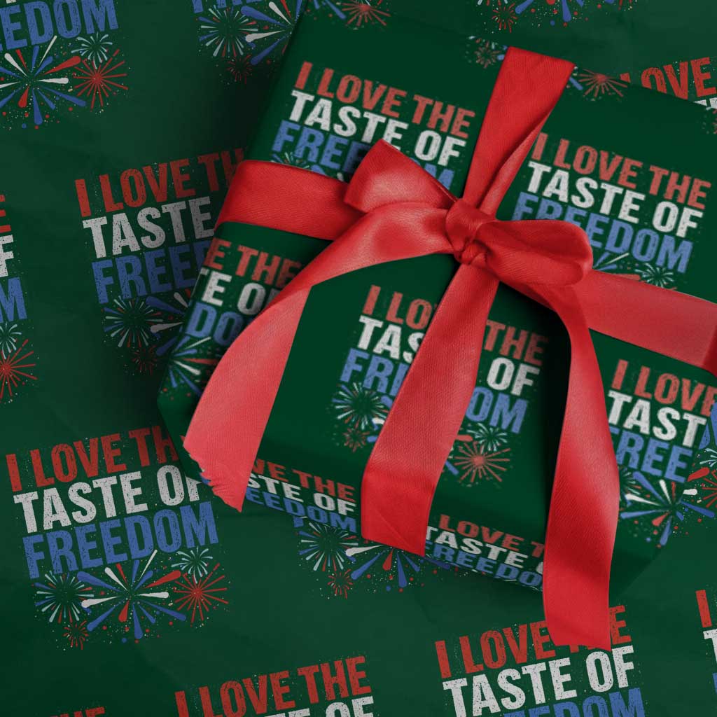 I Love The Taste Of Freedom Funny 4th of July Couple Matching Wrapping Paper Roll US Fireworks TS11 Green Print Your Wear