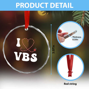 I Love VBS 2025 Crystal Glass Ornament Vacation Bible School Ladybug VBS Team TS02 Print Your Wear