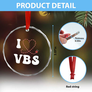 I Love VBS 2025 Crystal Glass Ornament Vacation Bible School Ladybug VBS Team TS02 Print Your Wear