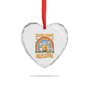 I Made A Poopy And My Tummy Feels Better Heart Crystal Glass Ornament Funny Inappropriate Vacation Swap Adult TS11 Print Your Wear