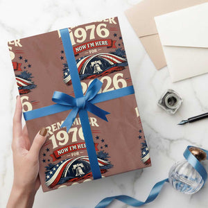 I Remember 1976 Now Im Here For 2026 Wrapping Paper Roll Liberty Bell 50th Birthday TS02 Mocha Print Your Wear