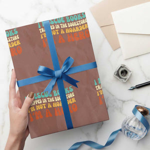 I Rescue Books Wrapping Paper Roll Funny Booksellers Bookworm Book Lover Reader Gift TS10 Mocha Print Your Wear