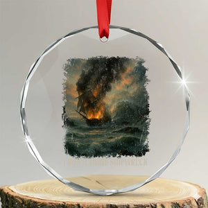 I Run a Tight Shipwreck Crystal Glass Ornament Homeschool Mama Cool Mom TS10 Transparent Glass 3'' Circle Print Your Wear