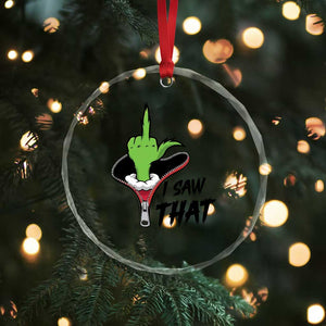 I Saw That Crystal Glass Ornament Funny Elf Hand Christmas TS14 Print Your Wear