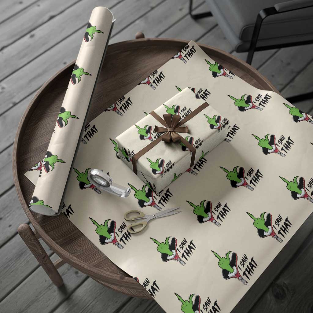 I Saw That Wrapping Paper Roll Funny Elf Hand Christmas TS14 Beige Print Your Wear