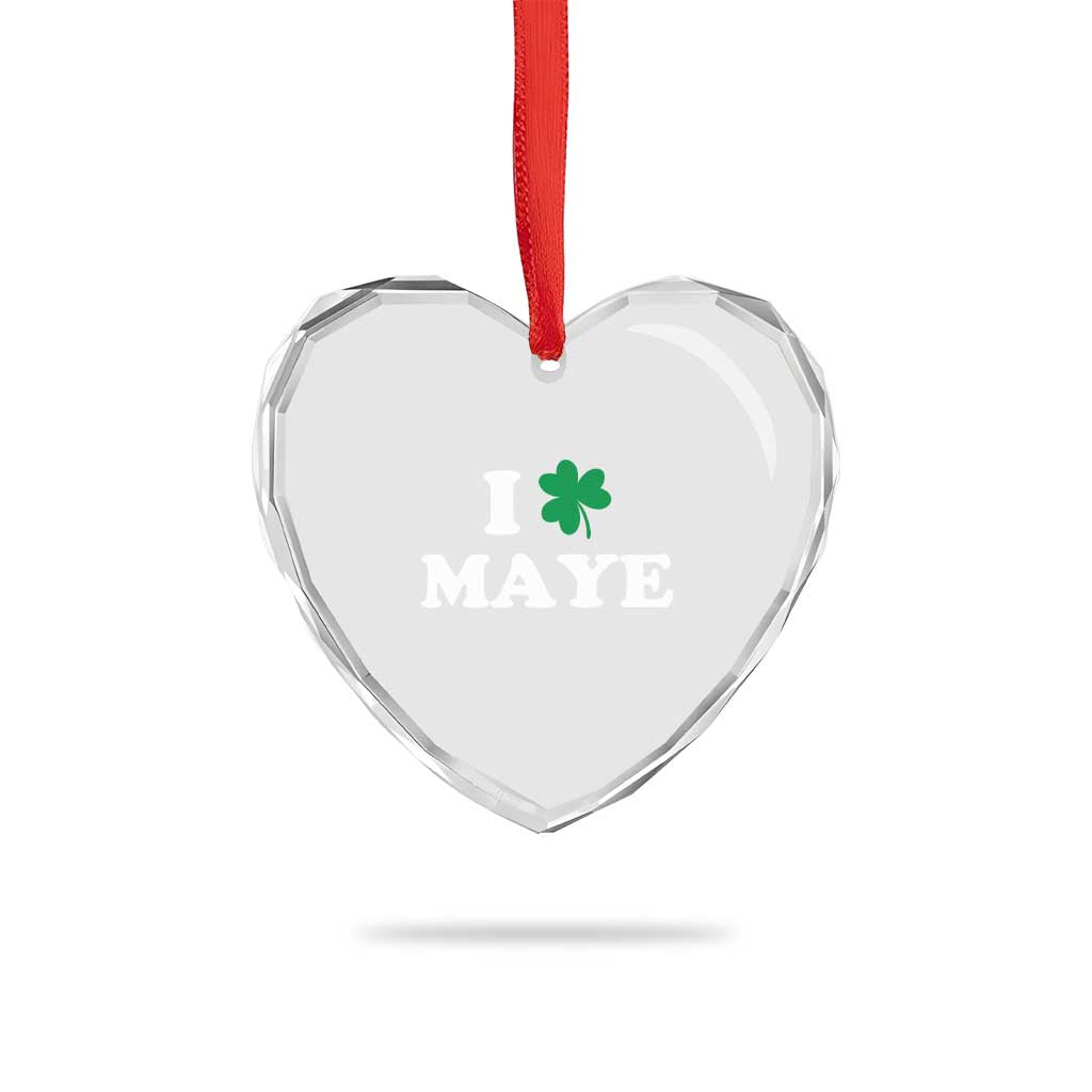 I Shamrock Maye Heart Crystal Glass Ornament St. Patrick’s Day Sports Fan Irish Twist TS02 Print Your Wear