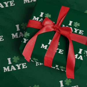 I Shamrock Maye Wrapping Paper Roll St. Patrick’s Day Sports Fan Irish Twist TS02 Green Print Your Wear